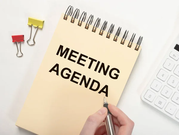 Meeting agenda inscription. Business appointment, event and office schedule