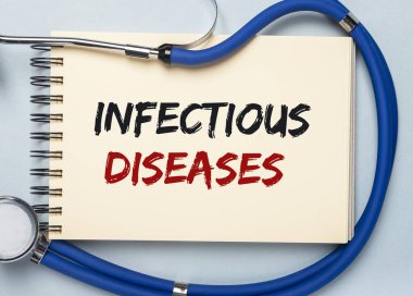 Bulaşıcı hastalıklar. Yazılı kelimeler. Tıbbi hastalık konsepti.