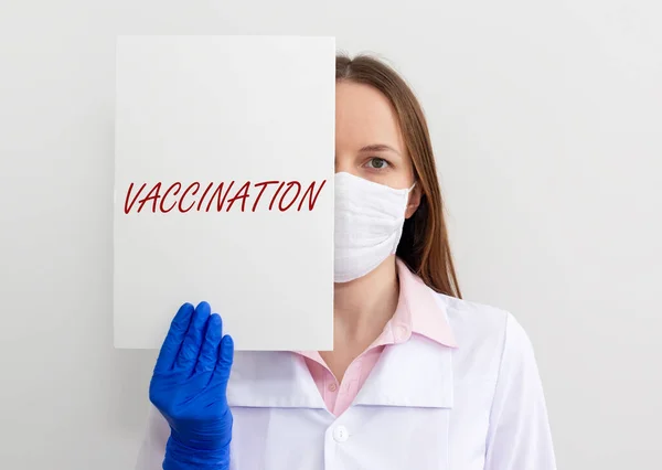 予防接種の言葉碑文 医学研究の概念と医療 — ストック写真