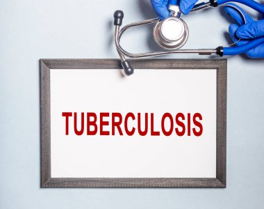 Tüberküloz kelimesi, yazı. TB enfeksiyonu ya da virüs.