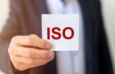 ISO kısaltması, yazı. Standart ve güvenlik denetimi.
