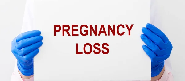 Koncept Těhotenských Ztrát Nápis Slovo Potrat Problém — Stock fotografie