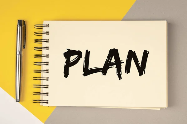 Planifique Palabra Cuaderno Bloc Notas Concepto Planificación —  Fotos de Stock