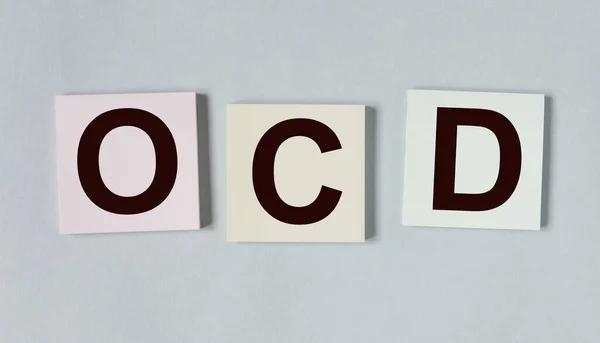 OCD-förkortning, psykisk störning. Psykologiskt begrepp. Tvångssjukdom — Stockfoto