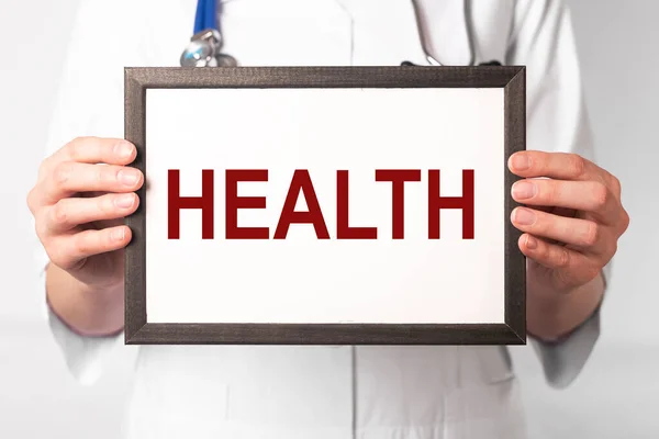 Egészséges Szó Egészségügyi Ellátás Egészséges Életbiztosítás Fogalma — Stock Fotó