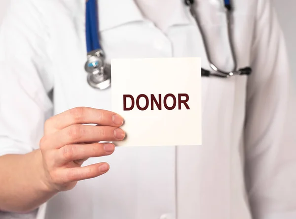 Palabra Donante Concepto Donación Sangre Órganos —  Fotos de Stock