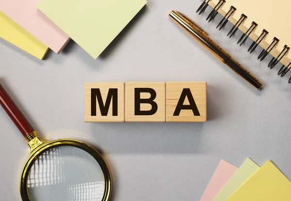 MBA acronym of master of administration degree. Education in business concept.