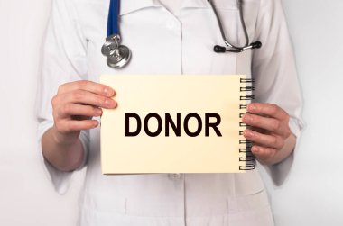 Bağışçı kelimesi. Kan ve organ bağışı konsepti.