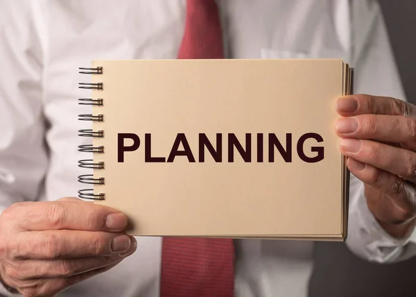 Concept de planification. Plan Word sur feuille de papier — Photo