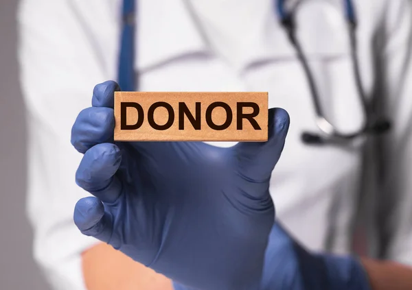 Palabra de donante. Concepto de donación de sangre y órganos —  Fotos de Stock