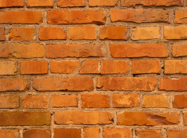 Muro di mattoni arancioni. Mattone sfondo, vecchia texture vintage — Foto Stock