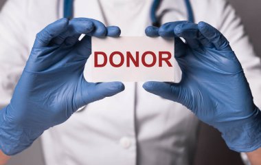 Bağışçı kelimesi. Kan ve organ bağışı konsepti