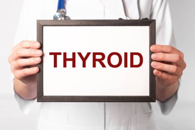 Tiroid kelime, doktor ellerindeki yazıt kapat