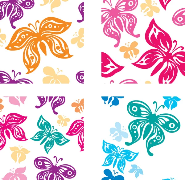 Seamless background with colorful butterflies — Stock Vector