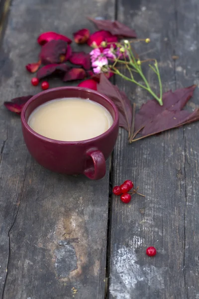 Taza de té masala sobre fondo de madera —  Fotos de Stock