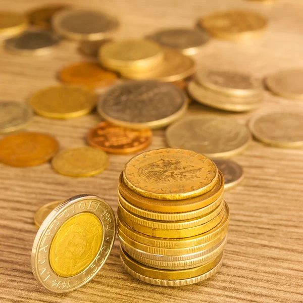 Old Coins stacked — Stock Photo, Image