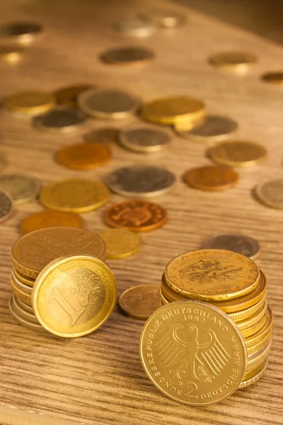 Old Coins stacked — Stock Photo, Image