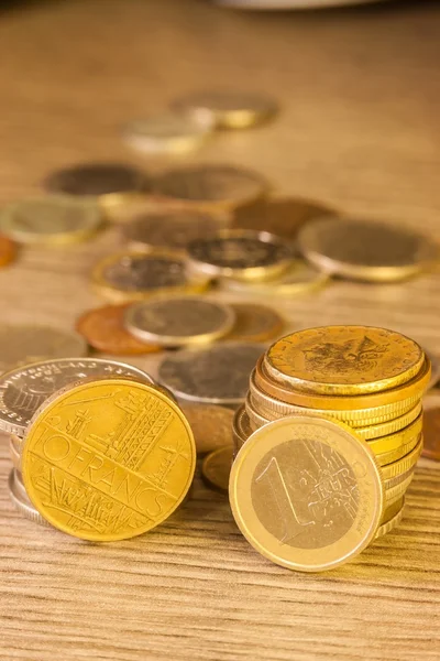 Old Coins stacked — Stock Photo, Image