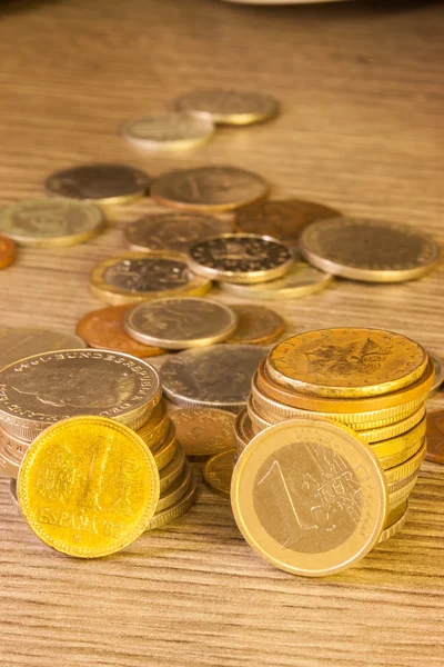 Old Coins stacked — Stock Photo, Image