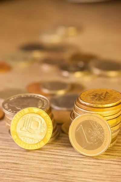 Old Coins stacked — Stock Photo, Image