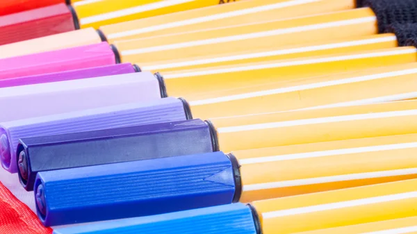 Caso de canetas coloridas — Fotografia de Stock