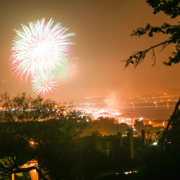 Fireworks in Cagliari — Stock Photo, Image