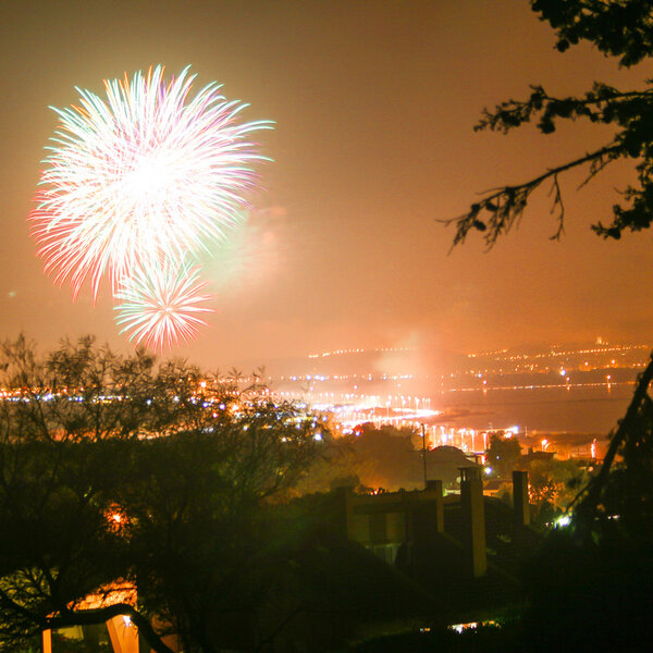 Fireworks in Cagliari Royalty Free Stock Photos