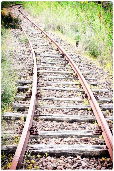 Kurve Schiene Ecke mit Aufstieg — Stockfoto