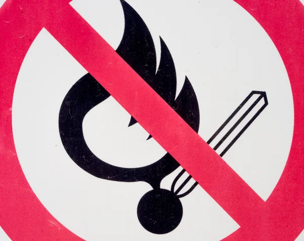 Forbidden signboard flame — Stock Photo, Image