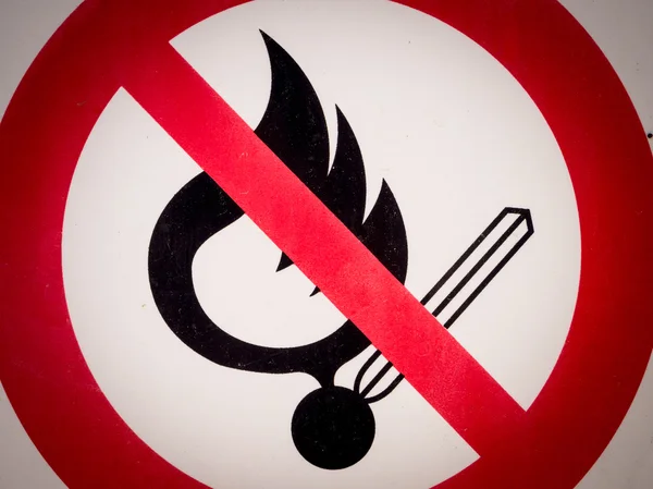 Forbidden signboard flame — Stock Photo, Image