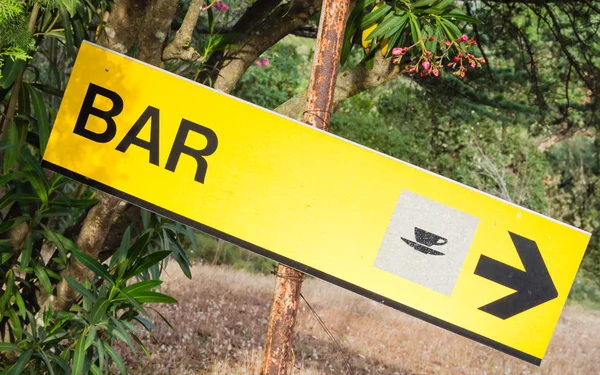 Yellow signboard bar — Stock Photo, Image