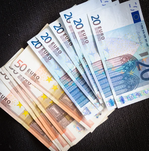 Euros with dark background — Stock Photo, Image