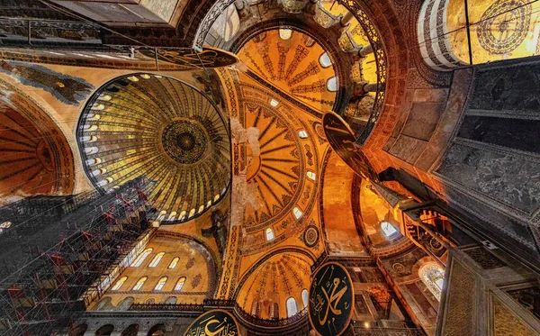Inredning Antika Basilikan Hagia Sophia Nästan 500 Fungerade Huvudmoskén Istanbul — Stockfoto