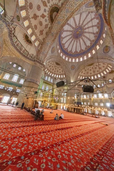 Mosquée Bleue Turque Sultan Ahmet Camii Plafond Intérieur Décoré Istanbul — Photo