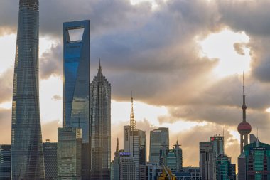 Lujiazui 'nin ufuk çizgisi, Şangay, Çin
