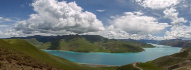 Tibet, Çin, Yamdroktso 'nun manzarası