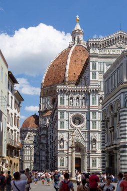 Florence Duomo. Floransa 'da Santa Maria del Fiore Bazilikası (Çiçek Aziz Mary Bazilikası), Brunelleschi' nin Kubbesi, İtalya
