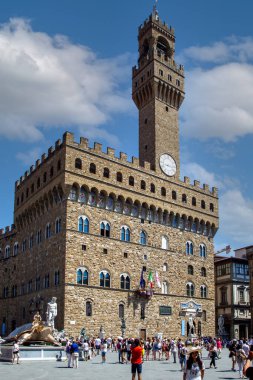 İtalya Floransa 'daki Palazzo Vecchio veya Palazzo della Signoria.