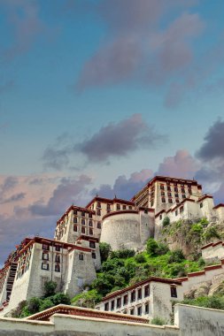Potala Sarayı dünyanın en yüksek binasıdır, saraylar, kaleler ve manastırları birleştirir. Aynı zamanda Tibet 'teki en büyük ve eksiksiz antik saray ve kale kompleksi..