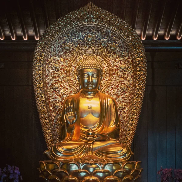 Guanyin Manjushri Purusha Jizo Bodhisattva Loro Statue Appaiono Graziose Solenni — Foto Stock