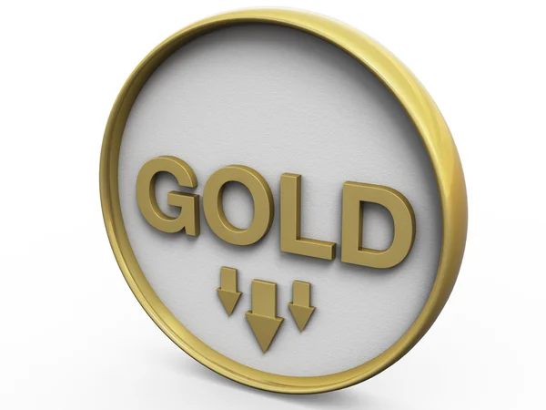 Guld lager marknaden 3d koncept Stockbild