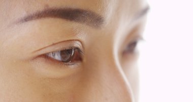 Japon kadının çehresini yakın çekim