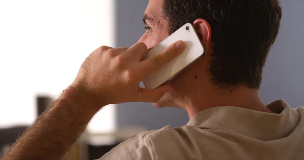 Happy man talking on smartphone — Stock Photo, Image