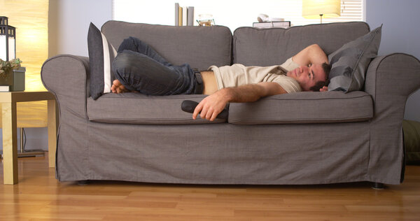 Man having trouble sleeping