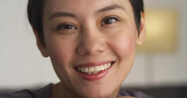 Close up of Happy Asian woman's face — Stock Photo, Image