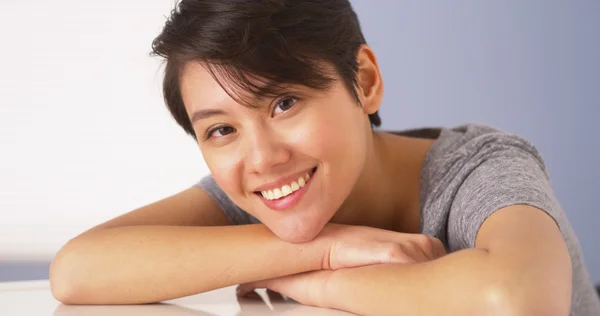 Cute Chinese woman looking at camera — Stock Photo, Image