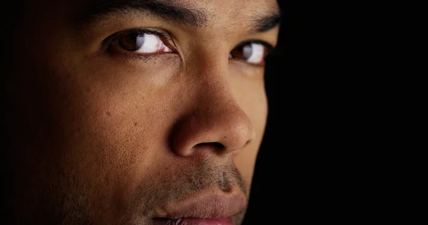 Close up on Black man's face — Stock Photo, Image