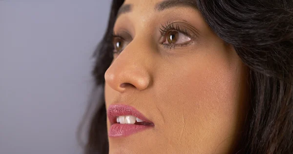 Closeup of Mexican woman looking up — Stock Photo, Image