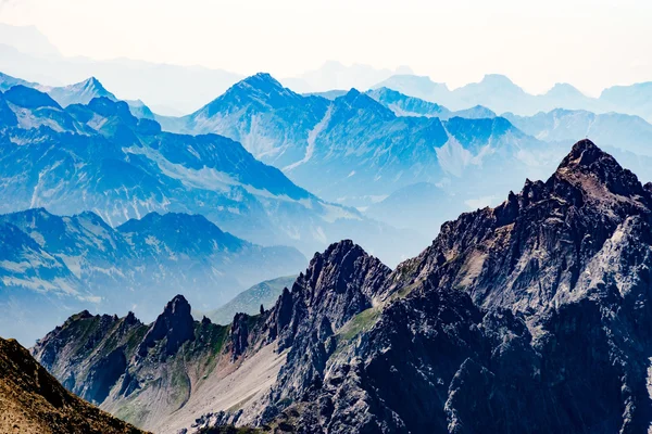 Hazy view of Tirol mountains