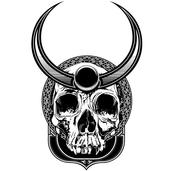 Boynuzlu kafatası illüstrasyon